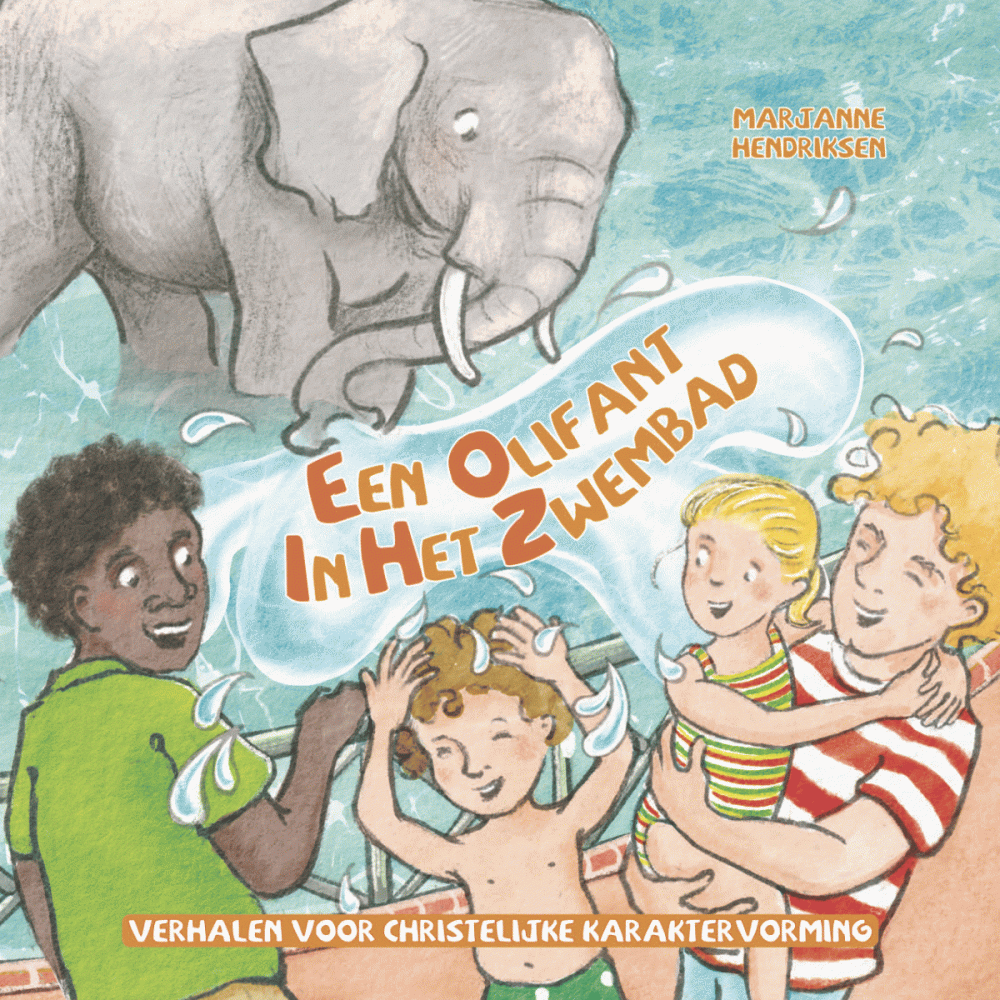 Een olifant in het zwembad